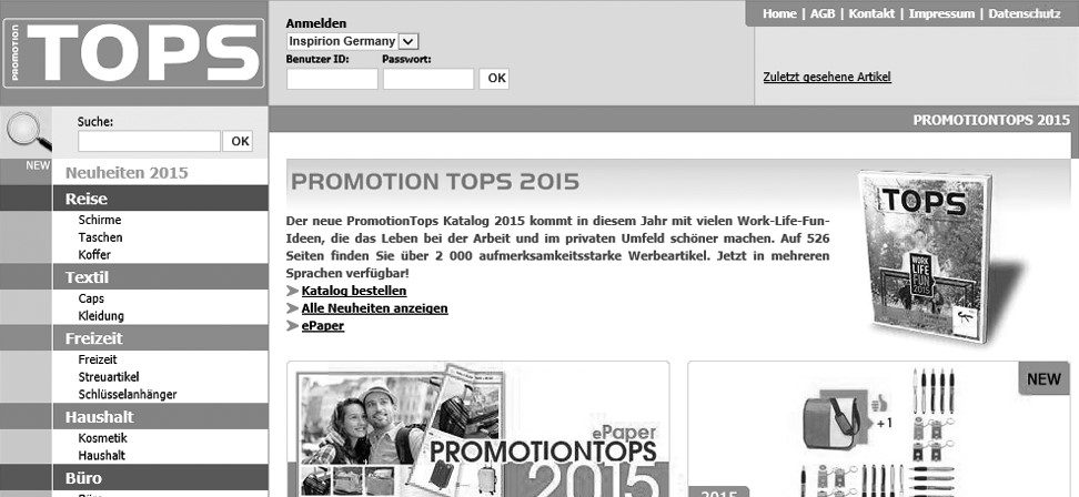 Screenshot www.promotiontops.com